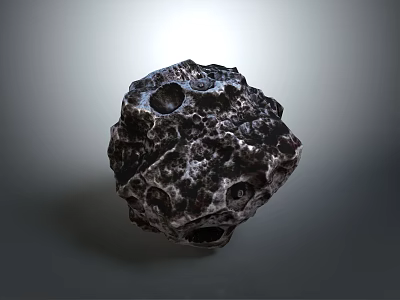 Natural Wood Stone with Dark Pitted Surface and Unique Texture for Interior Design 3d model