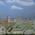 Aerial View Urban Planning With High Rise Buildings Roads And Green Spaces