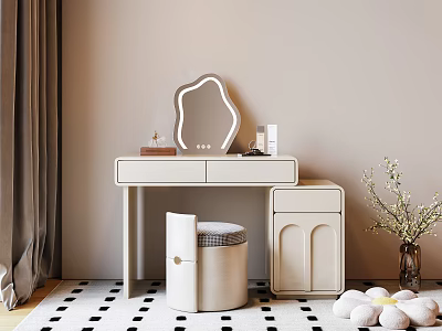 Modern Dressing Table Makeup Stool Combination 3d model