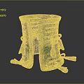 Ancient Bronze Clothing Accessories With Decorative Rings And Green Patina