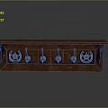 Brown Wooden Wall Mounted Furniture With Decorative Metal Hooks For Entryway Use