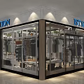 Modern Clothing Store Interior With Clothing Racks Displayed Garments And Seating Area
