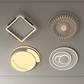 Modern Ceiling Lights With Square Circular Spiral And Soft Light Design 3d model