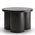 Modern Black Multiple Cylindrical Side Table With Sleek Minimalist Design For Home Interior 3d model