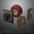 Safety Control Devices Including Red Alarm Knob Switch And Button Panel