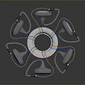 Modern Transparent Tech Devices With Colorful Connecting Wires In Circular Arrangement Around Central Hub