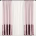 Elegant Layered Curtains With Pink Panels White Sheer And Velvet Hem