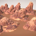 Natural Rock Cluster With Rugged Textured Surfaces And Earthy Brown Red Tones