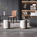 Elegant Modern Study Room Interior Design With Bookshelves Desk Chair Sculptures And Wall Decorations