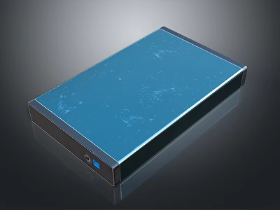 Sleek Blue Tablet Device With Flat Panel And Interface Indicator Light 3d model