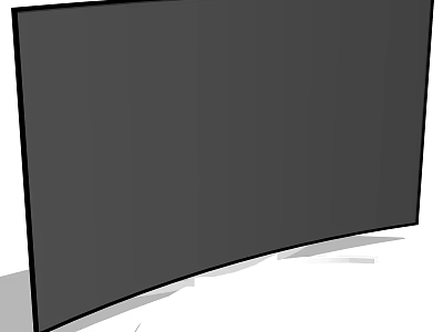 Curved Black Television with Sleek Modern Design and High Definition 3d model