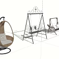 Various Hanging Chair Designs With Metal Frames And Woven Seats For Indoor Use