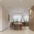 Modern Living Dining Room Interior With Sofa TV Chandelier And Curtains
