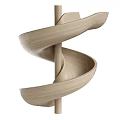Children's Playground With Colorful Spiral Slides In Wooden White And Green Design