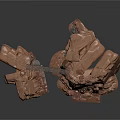 Detailed Rock Formation Model Featuring Connecting Bridge And Cave Structures