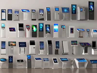 Diverse Smart Machines On Display With Interactive Screens And Modern Designs 3d model