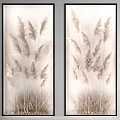 Modern Framed Reed Wall Decor Set of Three for Home Interior