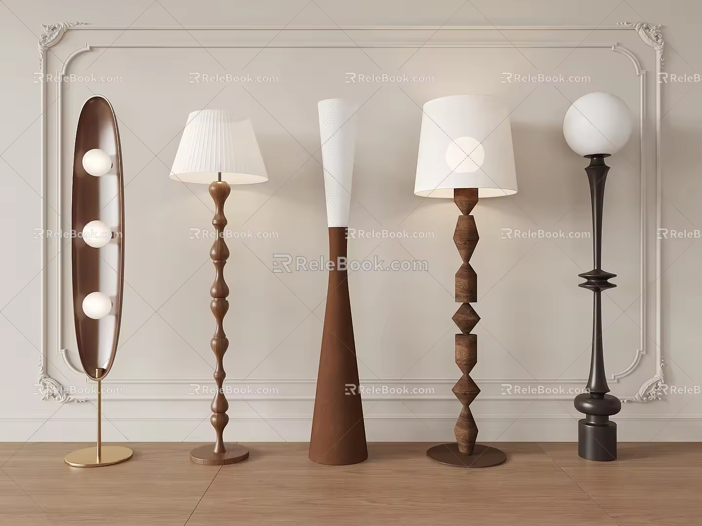 The ancient floor lamp solid wood floor lamp special-shaped floor lamp artistic floor lamp 3d model