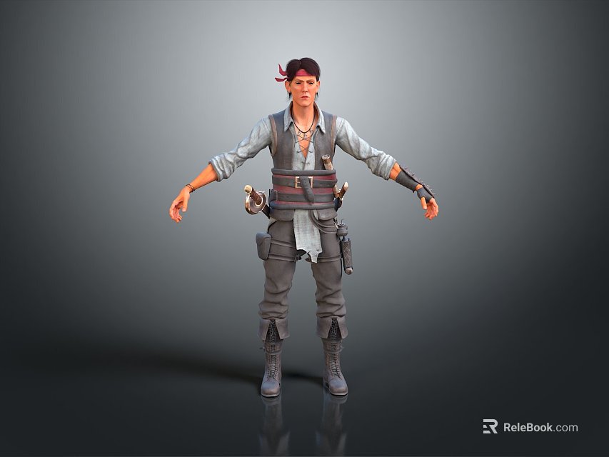 Practical Daily Use Apparel Including Utility Belt Multi Pocket Tool Bag And Work Boots 3d model 