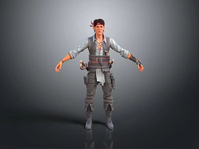 Practical Daily Use Apparel Including Utility Belt Multi Pocket Tool Bag And Work Boots 3d model