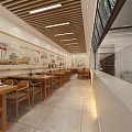 Traditional Chinese Restaurant Interior With Wooden Tables Chairs And Decorative Wall Paintings