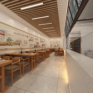 Modern Restaurant Grocery Store 3d model