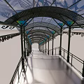 European Bridge Sunshade Overpass Stairs 3d model