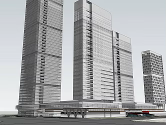 CBD office area commercial office center 3d model