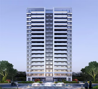 Modern Residential Building High-rise Residential Building 3d model