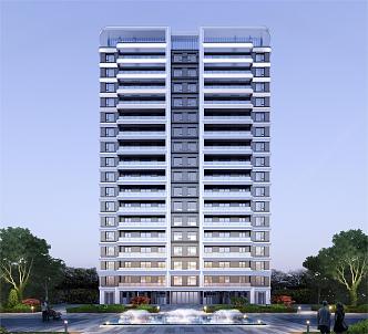 Modern Residential Building High-rise Residential Building 3d model