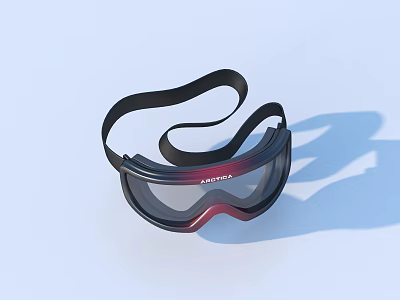 Professional Swim Goggles With Anti Fog Lens And Comfortable Black Strap 3d model
