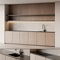 Modern Kitchen Cabinets With Natural Wood Finish And Sleek Countertop Design
