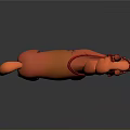 Playful Red Cartoon Horse Character With Orange Mane Red Bridle And Raised Leg