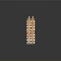 Neatly Stacked Firewood Pile on Wooden Rack with Gray Background