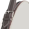 Hanging Round Mirrors With Metallic Frame And Black Straps For Home Decor