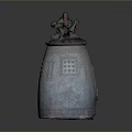 Ancient Bronze Household Container With Decorative Lid And Intricate Carved Patterns