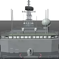 Modern Naval Warship With Helicopter Landing Deck Circular Markings And Radar Systems On Open Sea