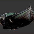 Modern Wooden Boat Small Boat Fishing Boat 3d model