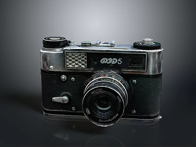 Classic Vintage Retro Camera Electronic Device With Old Fashioned Design And Metal Casing 3d model