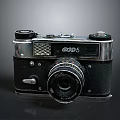 Classic Vintage Retro Camera Electronic Device With Old Fashioned Design And Metal Casing 3d model