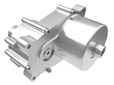 Heavy Duty Metal Mechanical Component With Cylindrical Body Mounting Brackets And Bolts 3d model