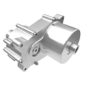 Heavy Duty Metal Mechanical Component With Cylindrical Body Mounting Brackets And Bolts