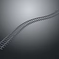 Curved Railway Track Model with Metal Rails and Wooden Sleepers