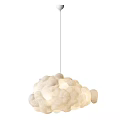 Cloud Shaped Cream Colored Fabric Pendant Lights With Warm Glowing Light For Modern Cozy Interior