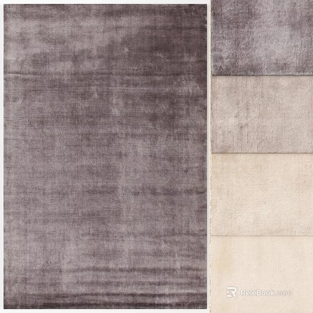 Soft Square Carpet In Neutral Tones For Modern Living Room Decor 3d model