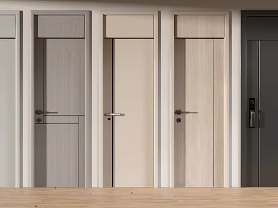Modern Hinged Doors With Various Styles And Different Color Finishes 3d model