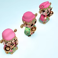 Game And Movie Character Design With Pink Hats Sunglasses And Gold Ingots