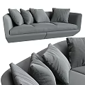 Modern Gray Sectional Sofa With Soft Plush Cushions And Comfortable Design 3d model