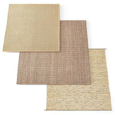 Square Rugs In Beige Brown And Neutral Colors With Woven Texture 3d model