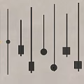 Elegant Modern Long Strip Wall Lamps With Black White Circular Square Bases For Interior Decor